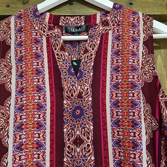 RACHEL ROY TUNIC SLEEVELESS TOP NEW SIZE LARGE BOHO FESTIVAL RESORTWEAR COLORFUL - Picture 2 of 6